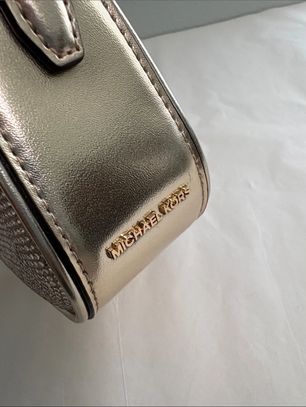 Michael Kors Crystal Chain Crossbody Bag in Gold Color